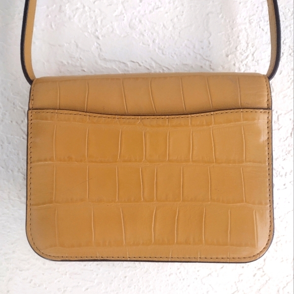 Coach C5627 Croco Embossed Mini Brynn Flax Leather Crossbody Bag - Picture 7 of 12